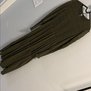 Olive Green Long Sleeve Dress